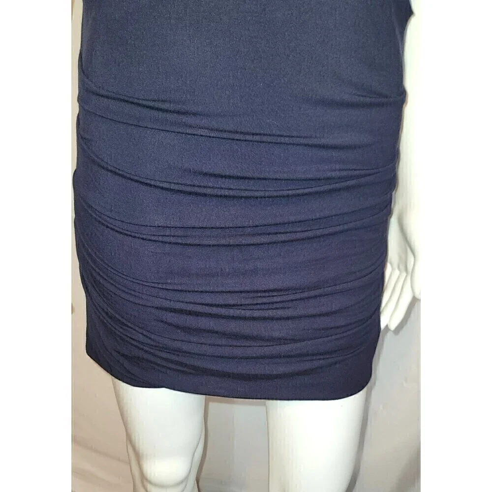 Lysse Navy Blue Marais Scrunched Knee-Length Dress Size M
